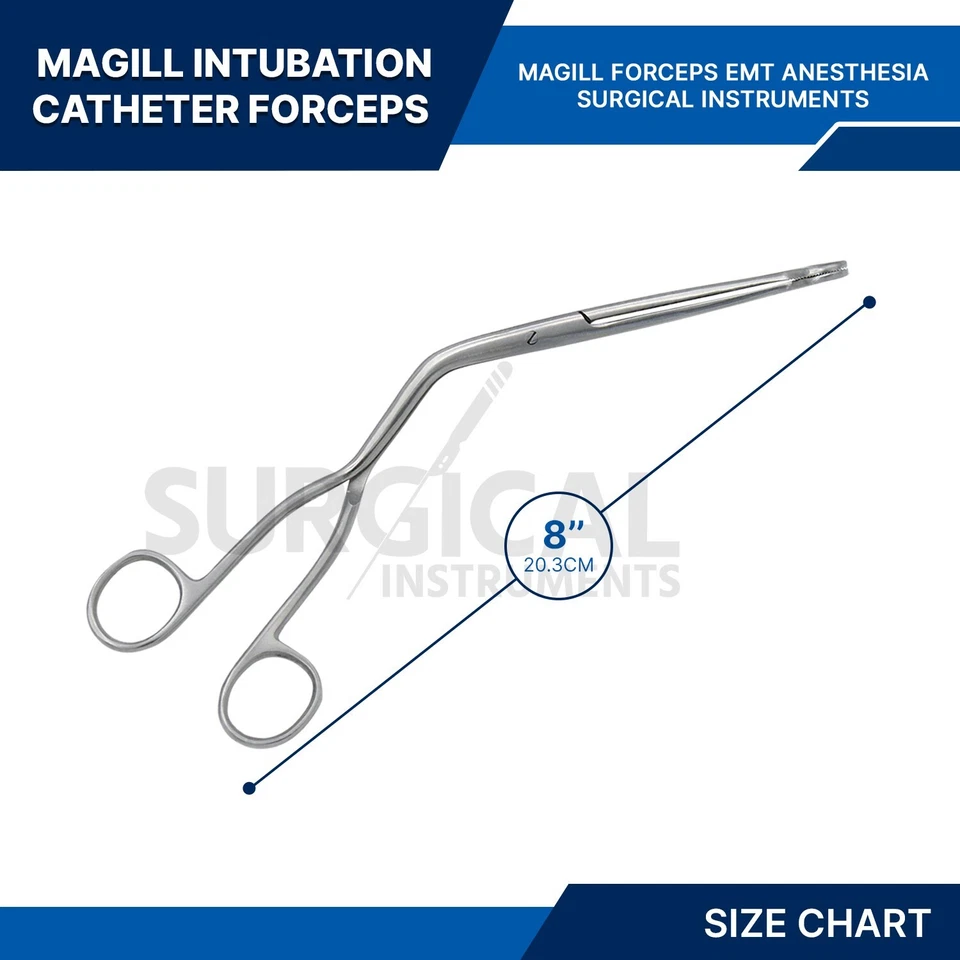 6 Pcs Magill Forceps EMT Anesthesia Surgical Instruments 8" German Grade - Image 2 of 4