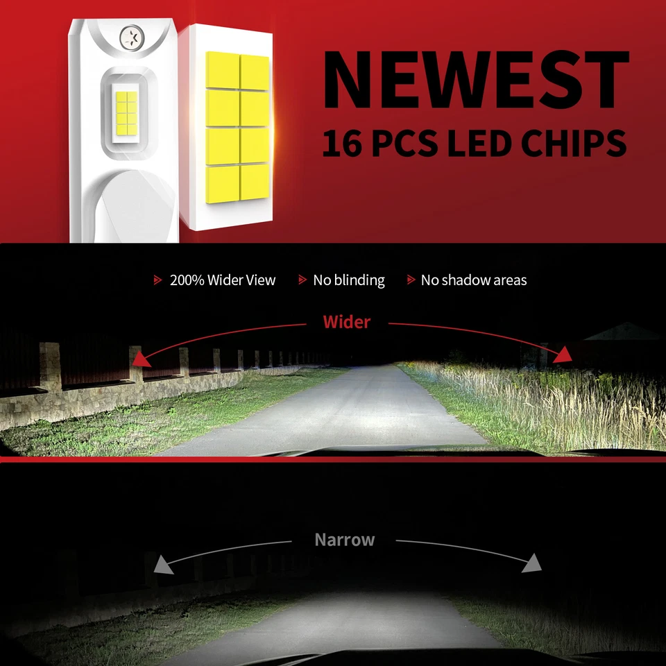 LASFIT H11 LED Headlights Low Beam Bulb Super Bright 6000K Cool White 5000LM 2x - Image 2 of 4