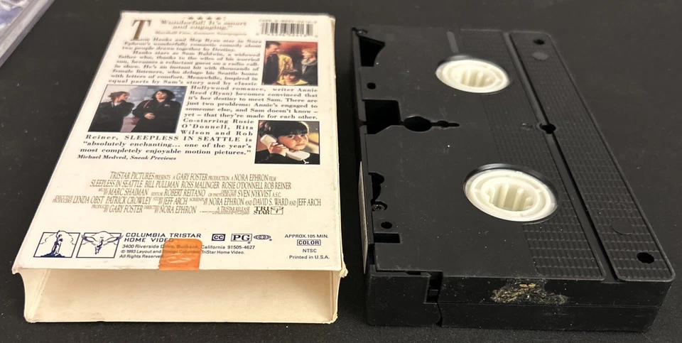 Sleepless In Seattle VHS Video Tape Tom Hanks Meg Ryan (Columbia 1993 Used) - Image 3 of 4
