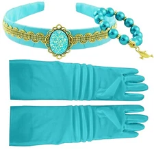 Jasmine Aladdin Costume Accessory Set - Headband Crown, Gloves and Bracelet Set
