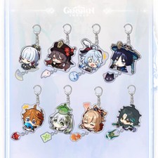 Genshin Impact Series Acrylic Q Version Keychain Bag Pendant Keyring Cosplay