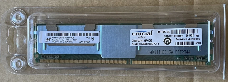 NEW SEALED CRUCIAL CT2KIT25672AF667 PC2-5300 FULLY BUFFEREED KIT (2GB X2) - Image 4 of 4