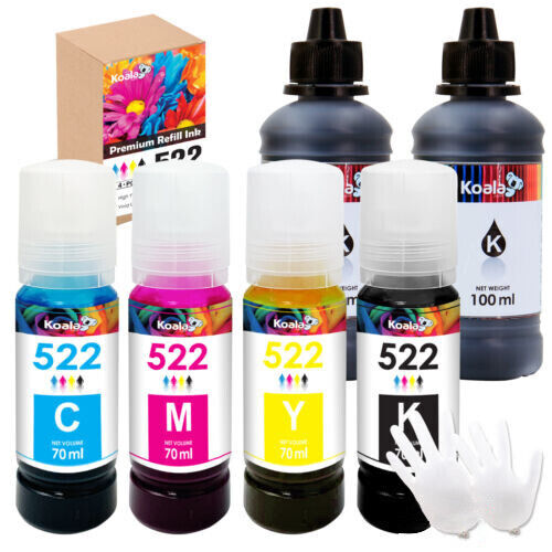 6 piezas tinta koala compatible con Epson 522 Ecotanque ET-2400 4800 2800 2800 2803 2720 4700 - Imagen 1 de 14