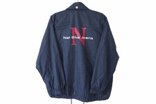 Vintage NAF NAF Blue Jeans Jacket Full Zip Size M 90s windbreaker big logo