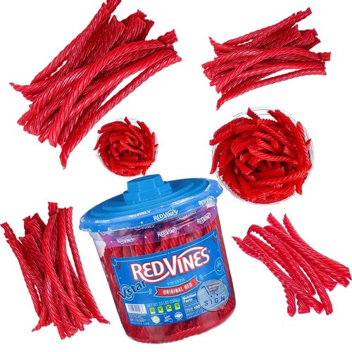 Red Vines Original Twists Soft Chewy Cane Sugar Sweet Candy Treat Strips Party - Picture 1 of 4