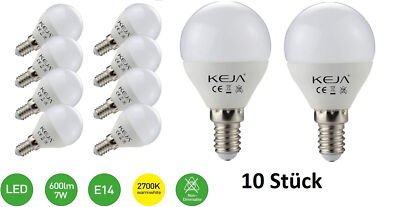 10 x KEJA LED Leuchtmittel Birne Lampe 7W E14 matt 600lm hell warmweiß 2700K