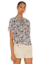 Isabel Marant Etoile Womens Neslya Paisley Printed Viscose Blouse Tunic Top M 38