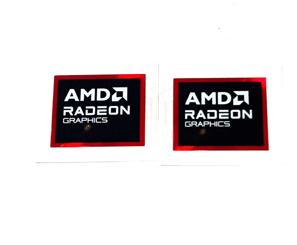 AMD Radeon Graphics Sticker Decal Labels (2pcs) 19mm x 16mm