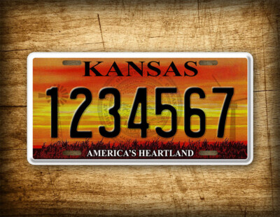 Personalized Kansas America's Heartland License Plate ANY TEXT