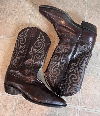 Justin Brown Leather Western Cowboy Riding Boots 1487 Mens  display picture 3