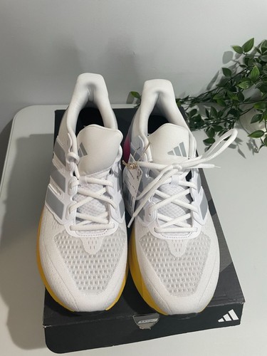 Adidas Ultrarun 5 Running Shoes White/Pink/Yellow US 11.5 Mens Lightweight - Picture 15 of 20