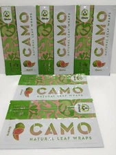 5 PACKS of CAMO NATURAL LEAF WRAPS - GUAVA - 25 SHEETS HERBAL CHAMOMILE MATE