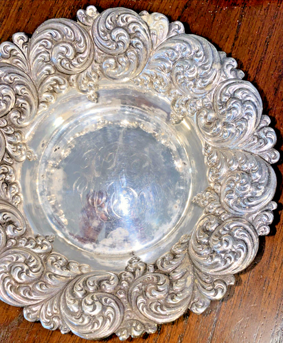 Sehr schöne antike Sterling Silber 6" Servierschale/Schale - 219 E-Swirl Design - Bild 5 von 14