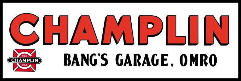 Champlin Gasoline Station, OMRO, Wisconsin NEW Sign 6x18" & Free Shipping