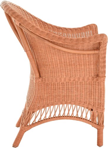 2er Set Breiter Rattansessel Flechtsessel Wintergarten Rattan Sessel Terracotta - Bild 3 von 6