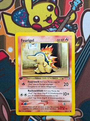Feurigel 1. Edition 57/111 Neo Genesis deutsch Pokemon Karten NM