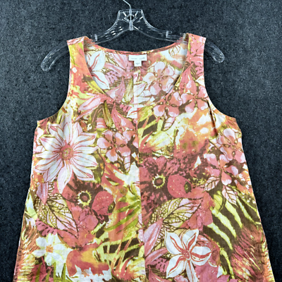J. Jill Love Linen Dress Women's Small Orange Floral Shift Pockets Linen |  eBay