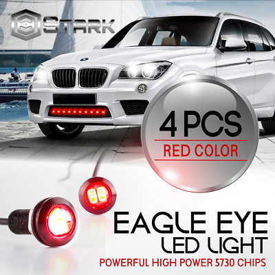 Eagle Eye 18mm 5730SMD High Power RED LED Fog Light DRL Backup Signal - 4PCS