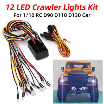 RC Car 12 LED Flash Lights Kit Headlights Turn Light Brake Light For 1/10 RC Car