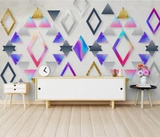 3D Rhombus Graphic G2951 Wallpaper Wall Murals Removable Self-adhesive Honey