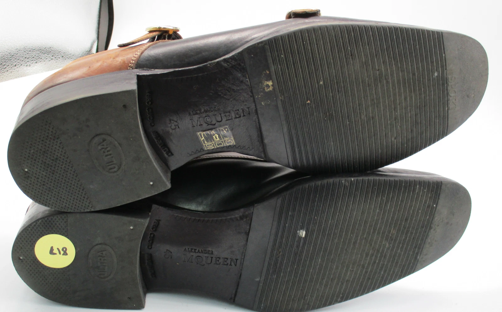 Alexander McQueen scarpa uomo monkstraps marrone e nero