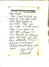 Arnold Schwarzenegger Letter Writes To Frank Burwash For 1981 Mr Olympia Help