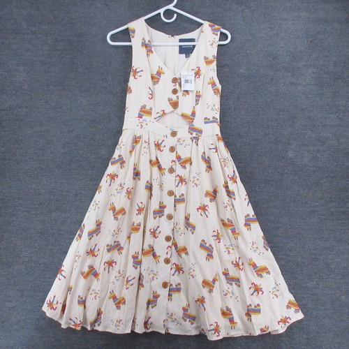 Modcloth Dress Womens Small Pinata Sleeveless Keyhole Fit and Flare Shirt Dress