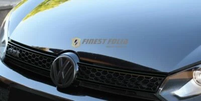 FINEST-FOLIA Dark Black Grill Stripes compatible avec VW GOLF 6 autocollants bandes R GTI GTD film