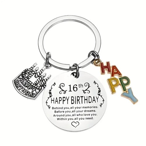 HAPPY BIRTHDAY Schlüsselanhänger Anhänger Qualität Geschenk MEILENSTEIN 16 18. 21. 30. - Bild 3 von 6
