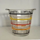 Vintage Anchor Hocking Banded Multi Colored Rings Ice Bucket