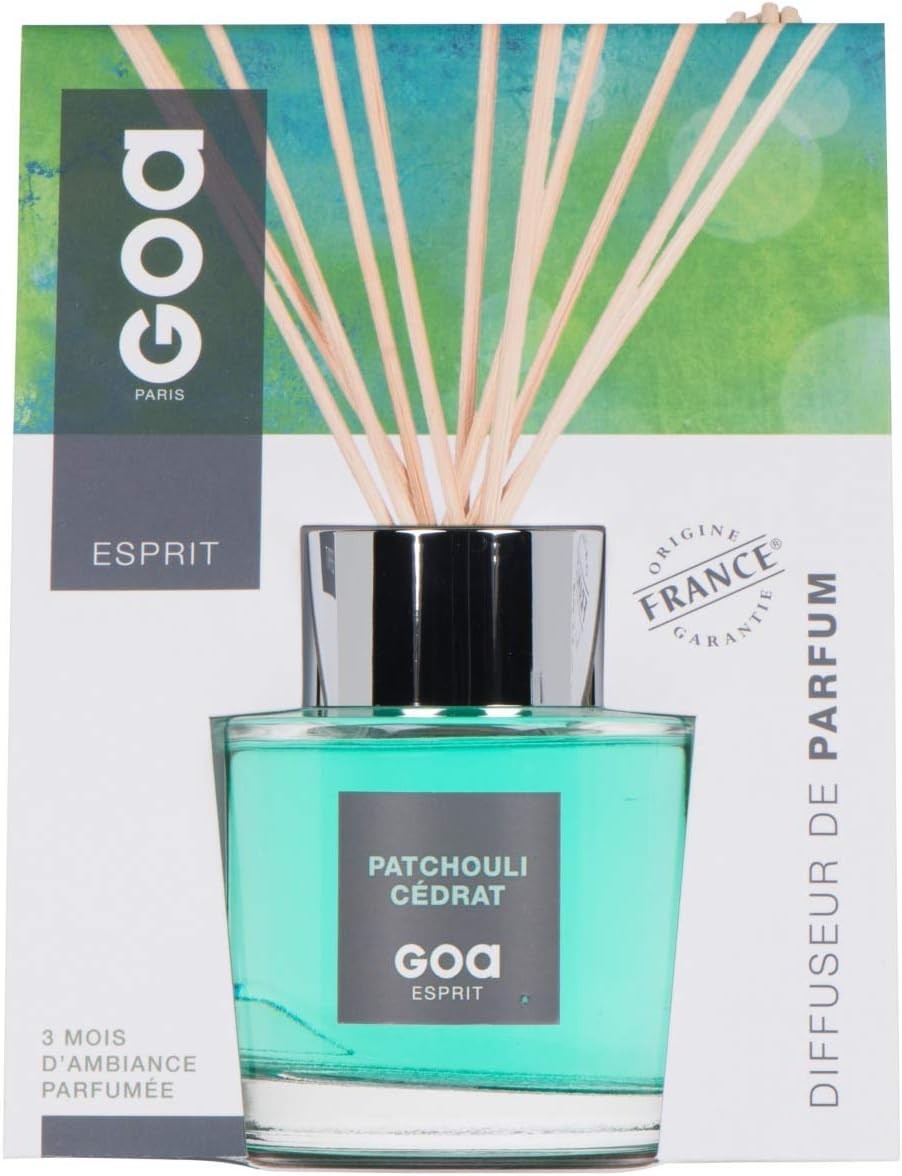 Goatier Esprit 200ml Patchouli Cédrat diffuseur de parfum rotin de Grasse