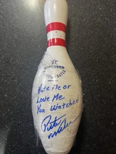 PETE WEBER signed & “Love” Quote-inscribed Tournament-Used Bowling Pin! JSA
