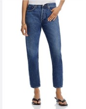 New Agolde Parker Long Straight Leg Jeans Size 31 Placebo Blue 218