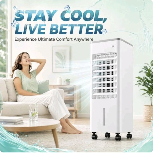 6L Portable Air Cooler Fan Evaporative Cooling Fan 3 Speed Air Conditioner UK
