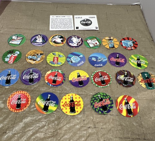 VTG 1995 Coca-cola POGS Milk cap Game Collection 25 / 40 Collect-a-card Set