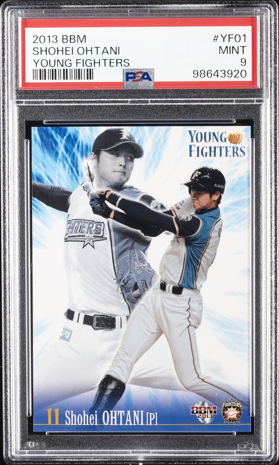 2013 BBM HOKKAIDO NIPPON HAM YOUNG FIGHTERS #YF01 SHOHEI OHTANI PSA 9