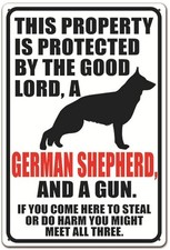 FENGYIN ART, German Shepherd Warning Signs, Beware of German Shepherd Sign, b...