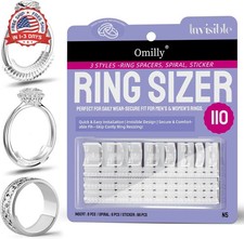 Ring Sizer Adjuster for Loose Rings, 110-Piece Set with 3 Types Spiral Coils, R