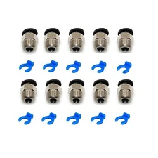 10PCS PC4-M10 Bowden Tube Coupler Male Straight PTFE Push 6mm, Black 