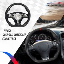 Real Carbon Fiber Steering Wheel For Chevrolet Corvette C6 Z06 Zr1 2012-2013