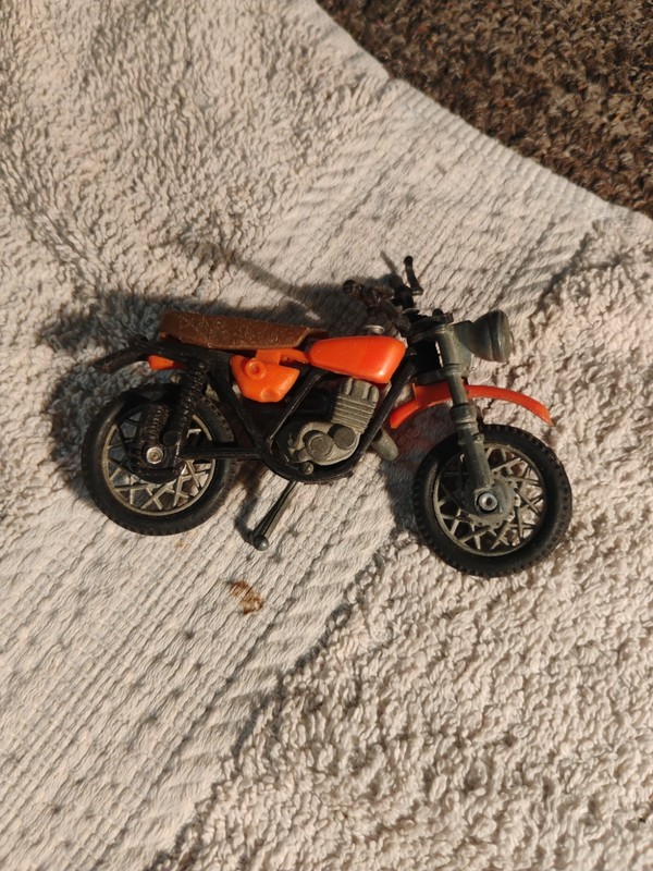 Vintage Diecast 3" Dirt Bike Orange RARE Kawasaki Yamaha Motorcycle Rare HTF
