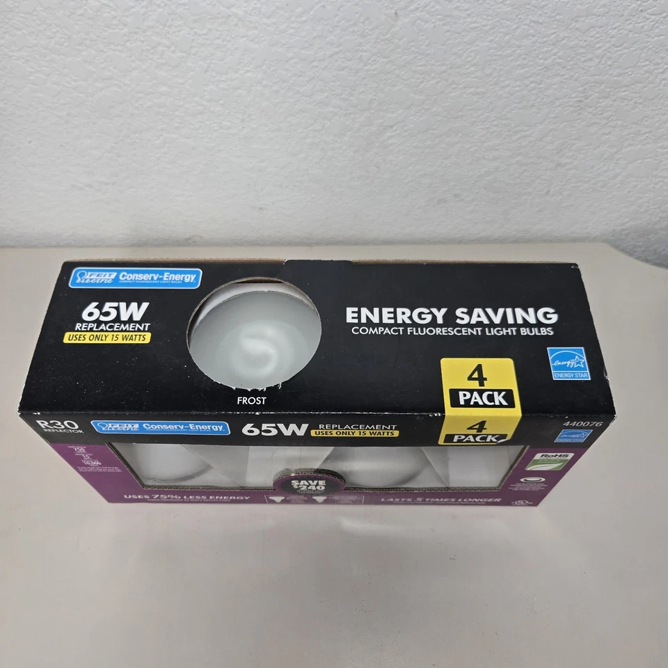 Feit Electric R30 Reflector Lamp Bulb 65W Replacement 4 Pack, 750 Lumens 15 Watt - Image 2 of 4