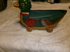 J. Chein Tin Litho Duck on Wheels