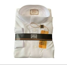 Al-Aseel Summer White Thobe Jubba Buttoned long Sleeves Size 54-L