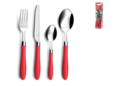 Amefa Besteckset, Edelstahl, 16 Teile, 8x6x27 Cm Rot Grau - Bild 1 von 4