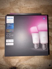 Philips Hue Smart LED 60W  E26/A19 Light Bulb, White & Color Ambiance, Pack of 2
