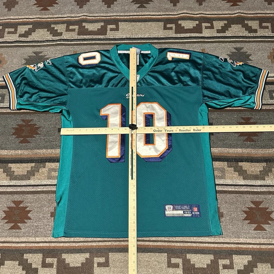 Camiseta de los Miami Dolphins Chad Pennington Reebok NFL auténtica para hombre 48 grande de colección B1 Foto 3 de 4