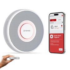 X Sense Smart Wi Fi Smoke Alarm with Voice Alerts and 17 Locations Fire Alarm