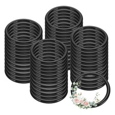 48 Pcs Dream Catcher Rings 2.2 Inch Floral Macrame Plastic O Rings Black