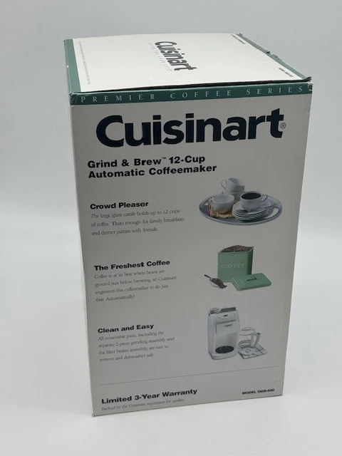 Cuisinart Coffee Maker And Grinder DGB-500 Black 12 Cup NEW IN BOX - Image 2 of 4
